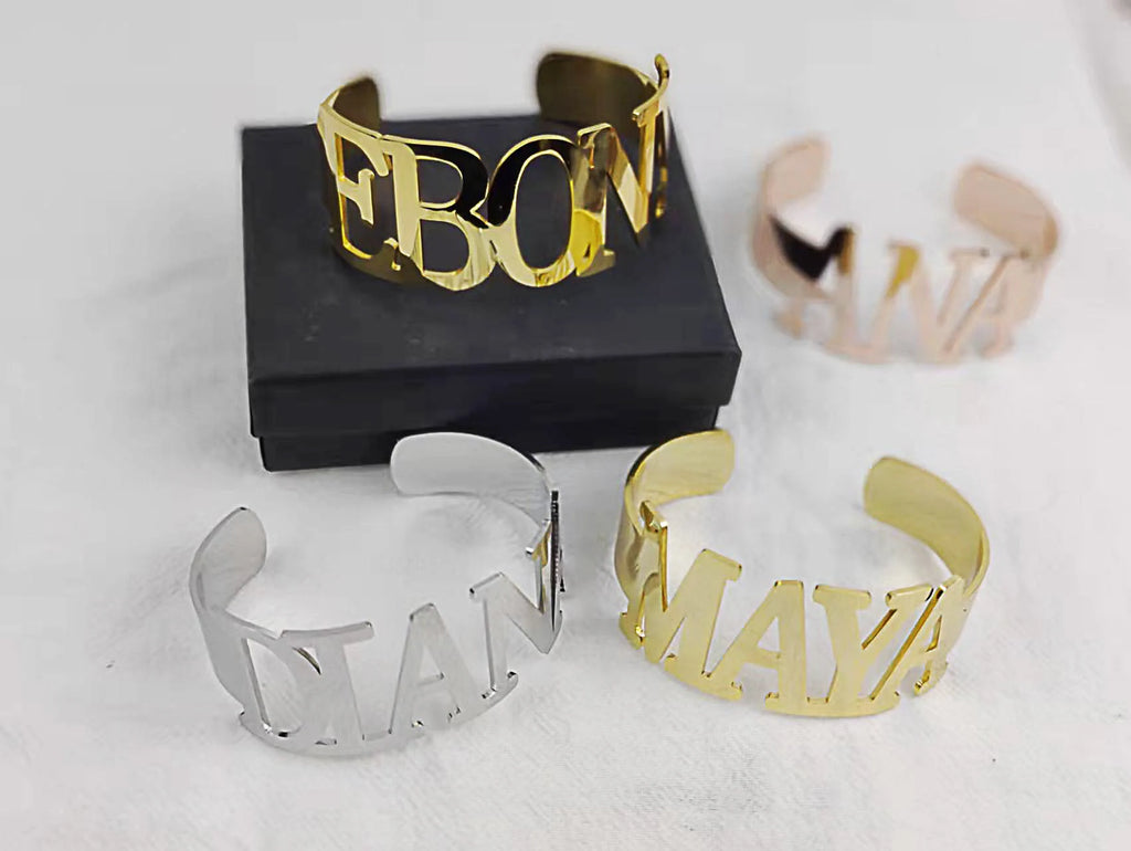 Personalized Name Bangle Bracelet