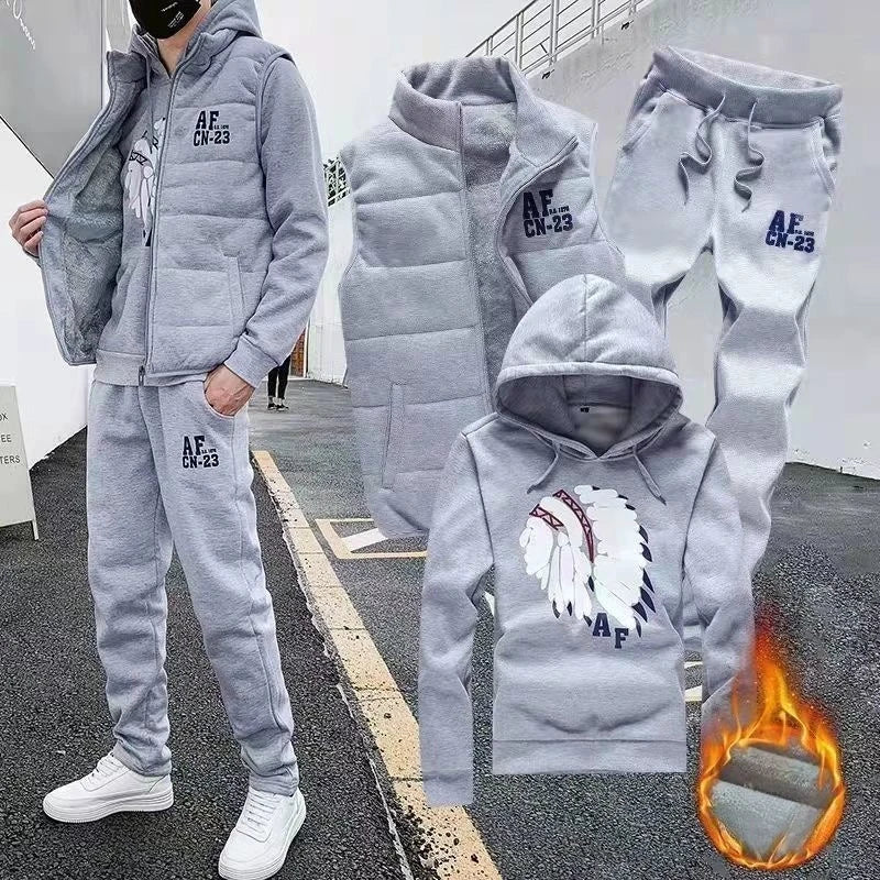 Men's 3-Piece Hoodie, Vest & Pants Set