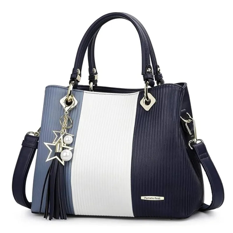 PU Leather Waterproof Multi-Pocket Tote Bag
