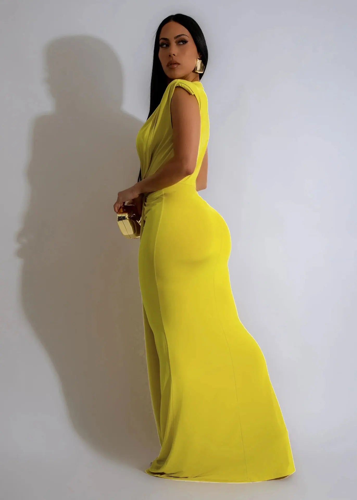 Dress Women Long Dresses Deep V Neck Sleeveless Solid flattering Fit Tight Waist elegant Elegant Splice Hip Wrap Temperament Vestidos