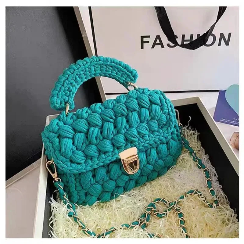 DIY Knitted Rope Woven Chain Shoulder Bag