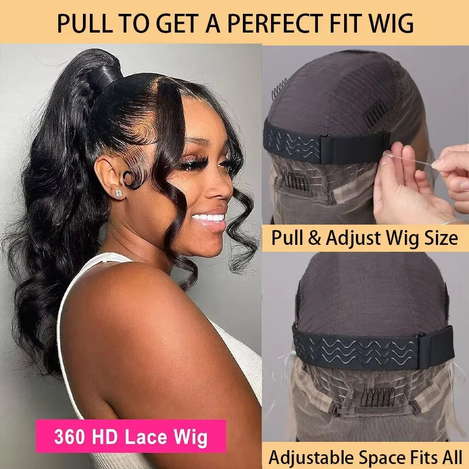 Glueless 360 Full Lace Drawstring Wig