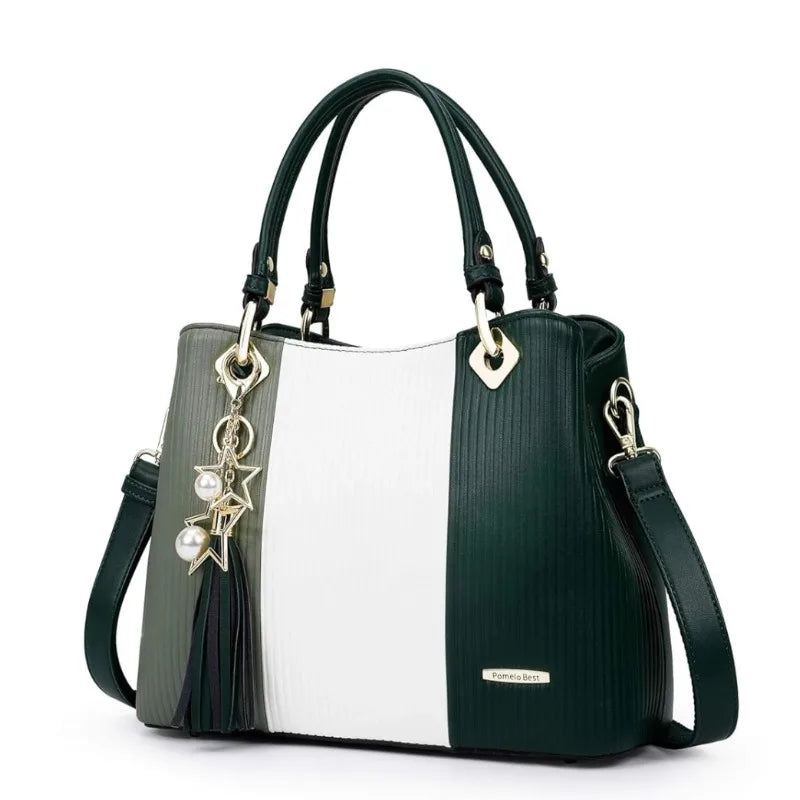 PU Leather Waterproof Multi-Pocket Tote Bag