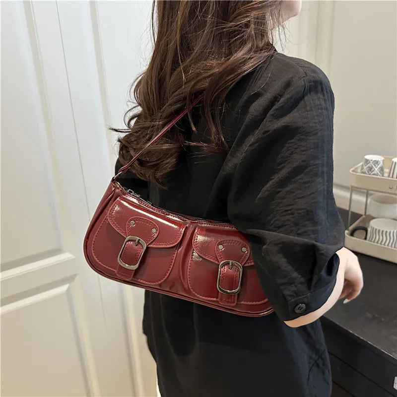 Y2K Vintage Double Pocket Underarm Clutch Purse