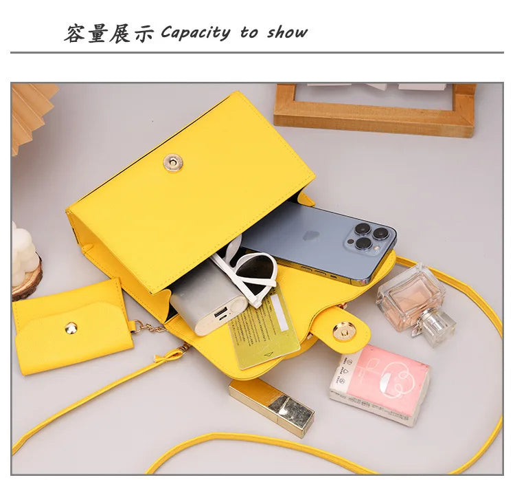 PU Leather Small Square Crossbody Bag