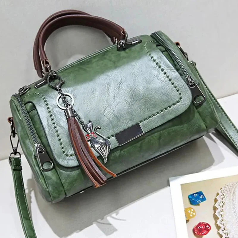 Tassel Decor Large Capacity Boston Crossbody